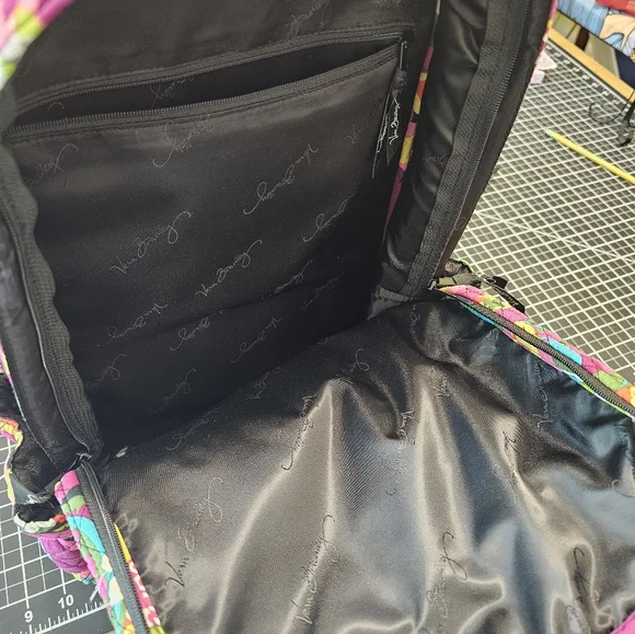 Multicolored Floral Lrg Vera Bradley Double Zip Backpack In Va Va Bloom Pattern - Picture 3 of 12